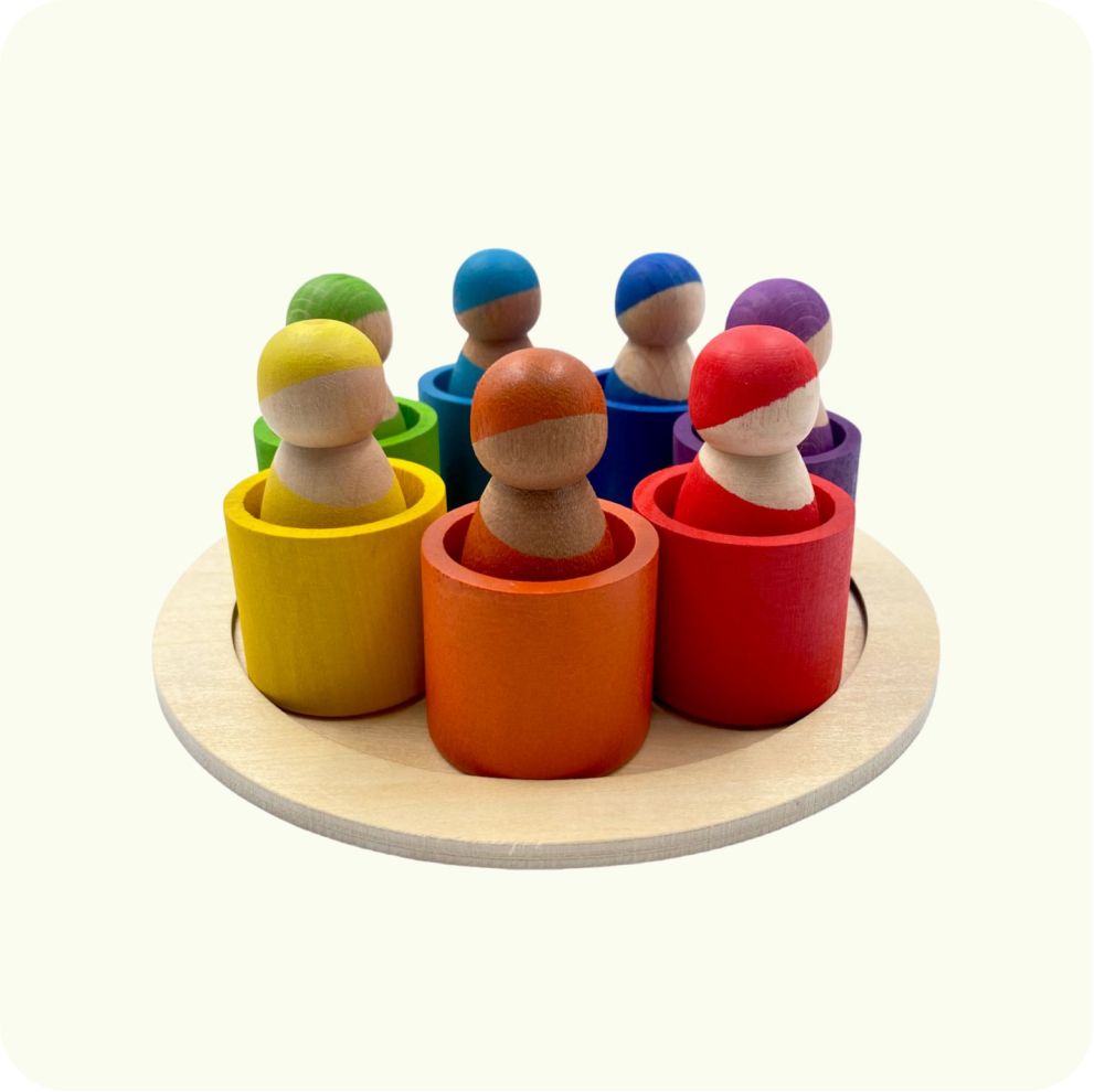 Wooden Dolls & Cups